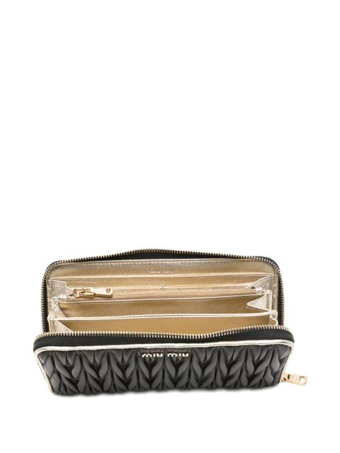 Miu Miu logo-plaque wallet - Black