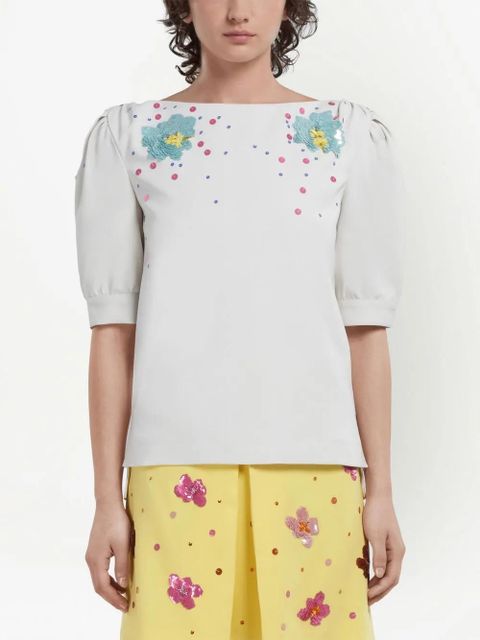 Marni sequin-embroidered blouse - White