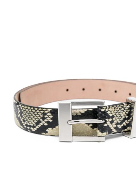 KHAITE snake-effect metal belt - Black