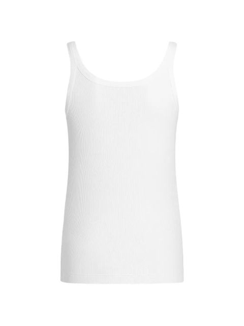 Dolce & Gabbana ribbed tank top with embroidery - White