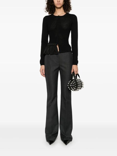 MM6 Maison Margiela pointelle-knit cardigan - Black - zdjęcie produktu nr 2