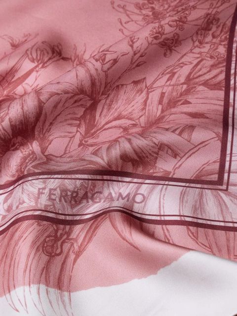 Ferragamo floral-print silk scarf - Pink