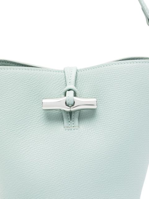 Longchamp Le Roseau XS leather bucket bag - Blue