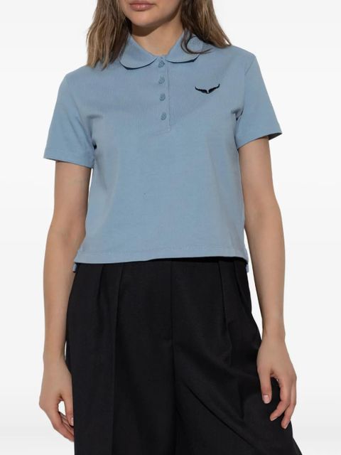 Zadig&Voltaire embroidered-logo polo top - CLOUD - zdjęcie produktu nr 2
