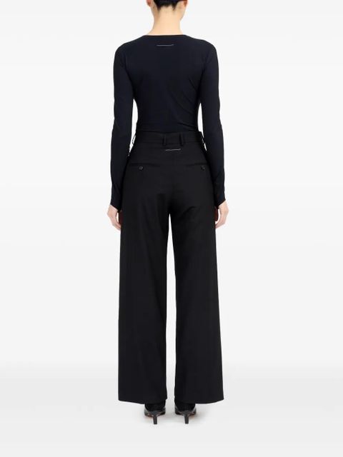 MM6 Maison Margiela single-stitch logo flared trousers - Black - zdjęcie produktu nr 2