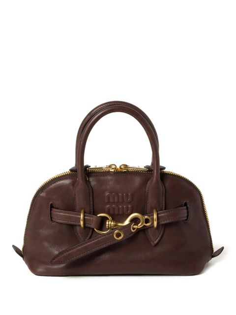 Miu Miu Aventure leather tote bag - Brown - zdjęcie produktu nr 1
