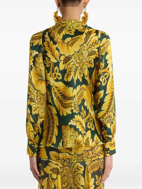 ETRO flower-bee motif blouse - Green