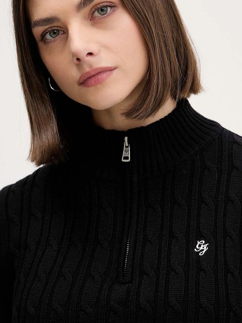 Guess Jeans sweter bawełniany damski kolor czarny W5BR13 Z3HM1