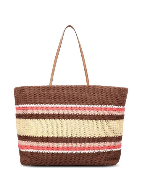 Miu Miu striped woven tote bag - Brown - zdjęcie produktu nr 2