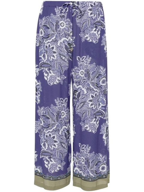 ETRO floral-print wide-leg trousers - Blue - zdjęcie produktu nr 1