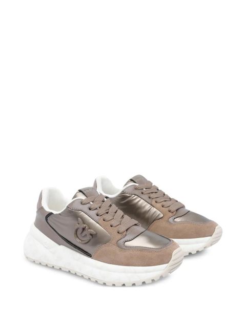 PINKO metallic-panel chunky-sole sneakers - Brown