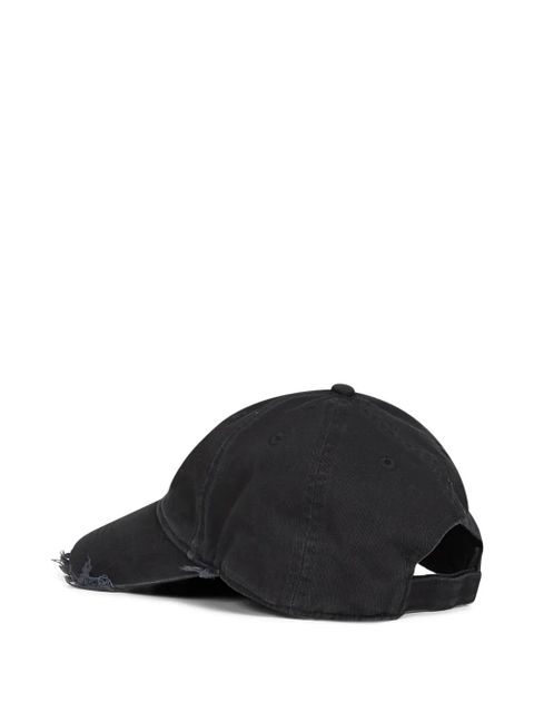 The Attico logo-embroidered frayed-edge baseball cap - Black