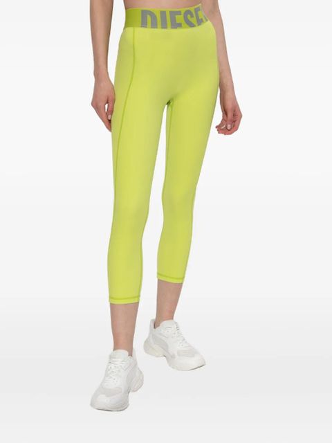 Diesel logo-waistband leggings - Green