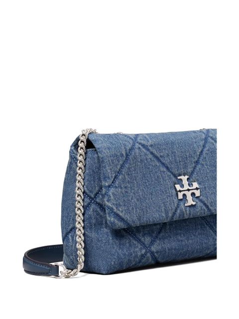 Tory Burch Kira diamond quilt denim small convertible shoulder bag - Blue