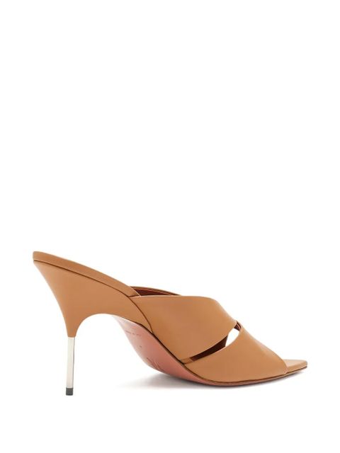 Amina Muaddi cross-strap heeled sandals - Neutrals