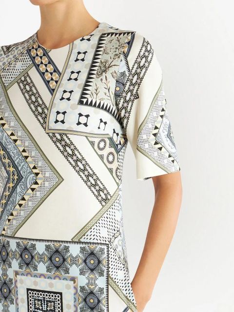 ETRO patchwork-print shift dress - White
