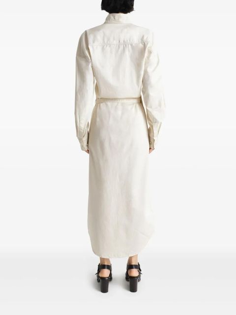 LEMAIRE belted maxi short dress - White
