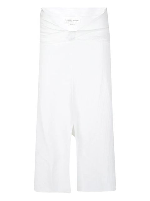 Victoria Beckham twisted-detail midi skirt - White - zdjęcie produktu nr 1
