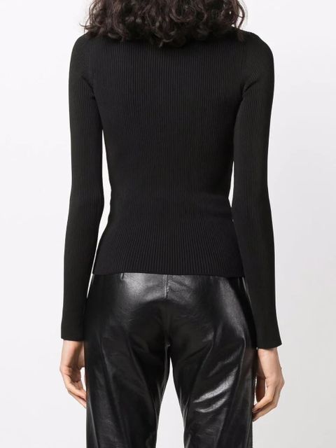 Coperni cut-out ribbed sweater - Black