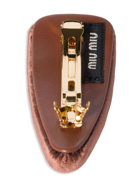 Miu Miu satin hair clip - Brown