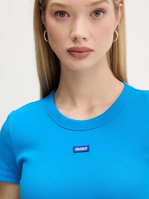 Hugo Blue t-shirt damski kolor turkusowy 50523924