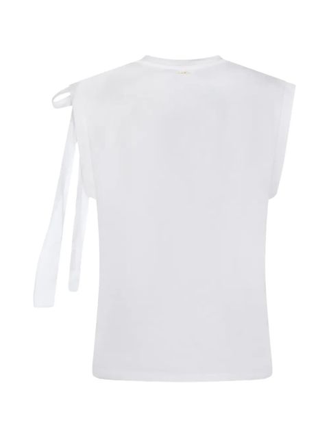 TWINSET tie-detail T-shirt - White - zdjęcie produktu nr 2