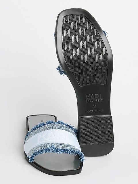 Karl Lagerfeld klapki SKOOT II damskie kolor niebieski KL80411