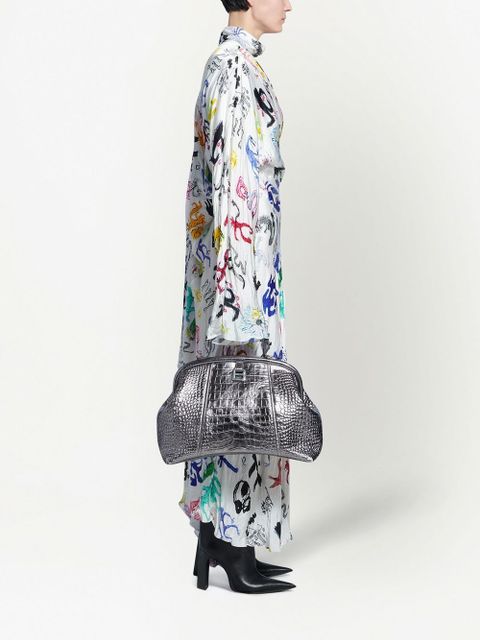 Balenciaga artist doodles twisted dress - White