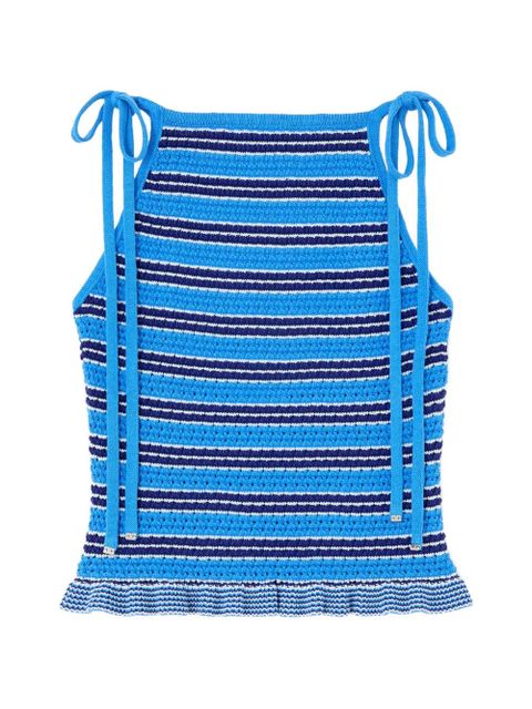 GANNI striped pointelle top - Blue - zdjęcie produktu nr 2