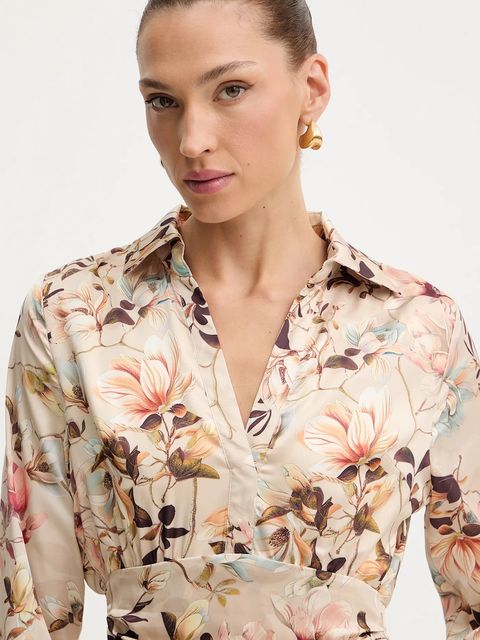 Guess sukienka CONCETTA kolor beżowy mini rozkloszowana W5YK00 WF1T2