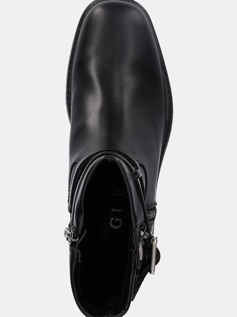 Guess botki LYNDEN damskie kolor czarny na płaskim obcasie FLFLYN ELE10