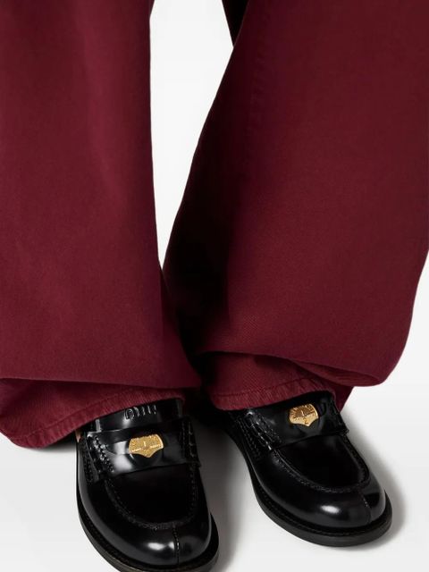 Miu Miu logo-embroidered jeans