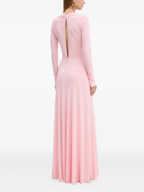 Victoria Beckham long-sleeve twisted maxi dress - Pink