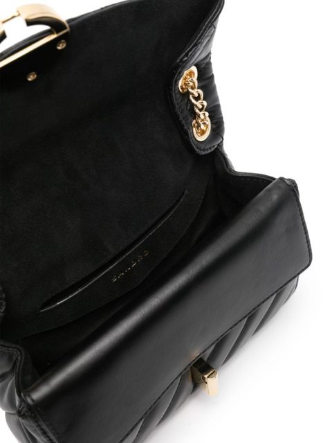SANDRO Yza quilted leather shoulder bag - Black