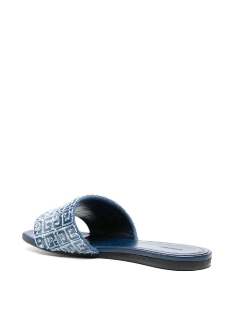 Givenchy 4G-monogram distressed slides - Blue