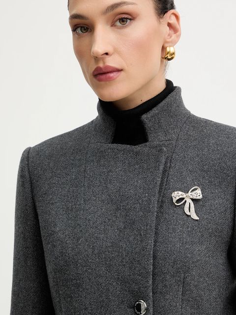 Morgan płaszcz z dodatkiem wełny kolor szary GBROCHE