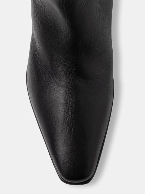 Copenhagen kozaki skórzane damskie kolor czarny na płaskim obcasie CPH295 leather