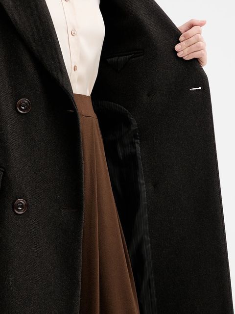 Sessun płaszcz z dodatkiem wełny kolor brązowy 25112018