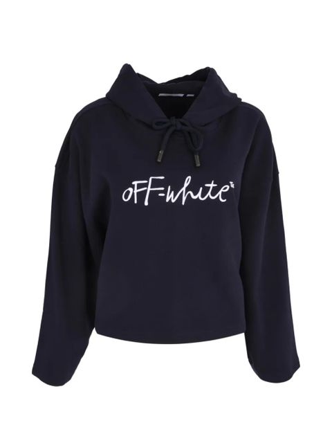 Off-White logo-embroidered hoodie - Blue - zdjęcie produktu nr 1
