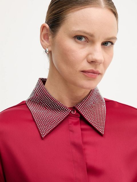 Joseph Ribkoff koszula damska kolor bordowy regular z kołnierzykiem klasycznym 254926