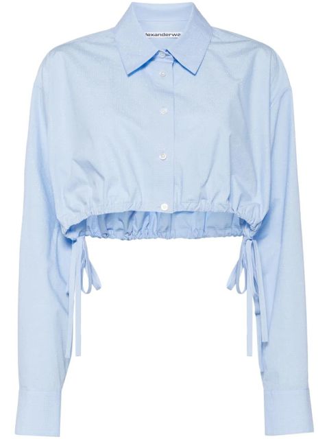 Alexander Wang rhinestone-embellished cropped shirt - Blue - zdjęcie produktu nr 1