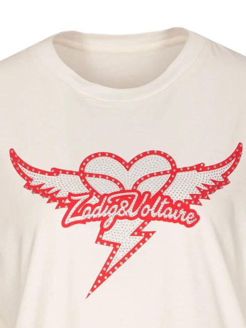 Zadig&Voltaire Cloe heart wings print T-shirt - Neutrals