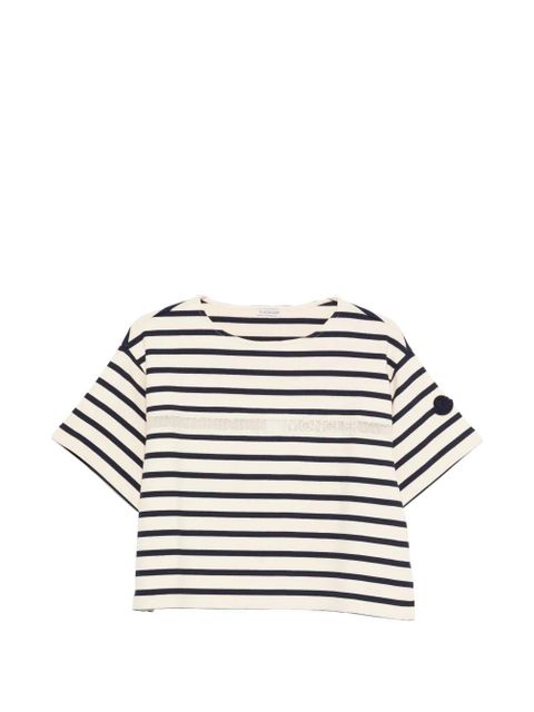 Moncler striped short-sleeve T-shirt - Neutrals - zdjęcie produktu nr 1