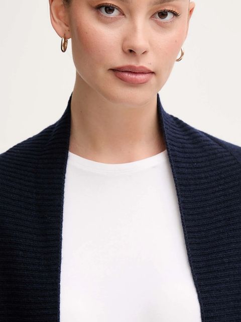 Barbour kardigan z dodatkiem wełny LUNA damski kolor granatowy lekki LKN1661