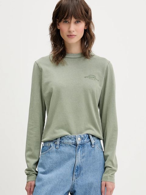 Dickies longsleeve bawełniany kolor zielony DK0A87Q6 - zdjęcie produktu nr 1