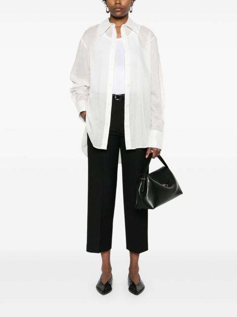 TOTEME pressed-crease cropped trousers - Black - zdjęcie produktu nr 2