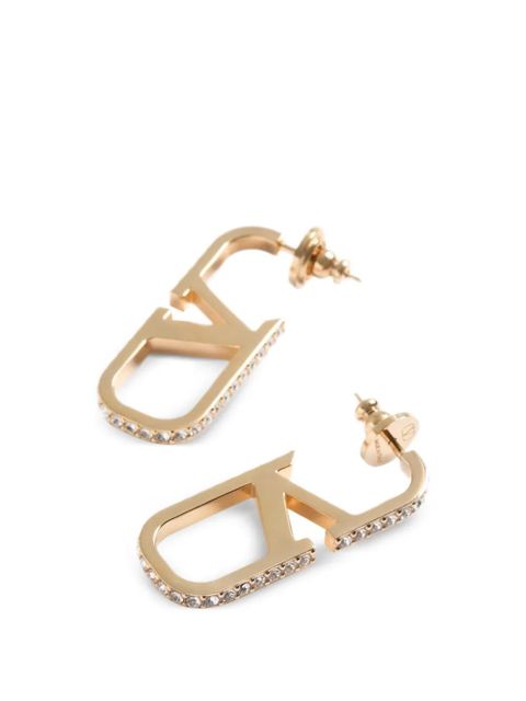 Valentino Garavani VLogo Signature metal and Swarovski® crystal earrings - Gold - zdjęcie produktu nr 2