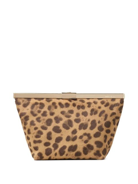 Jimmy Choo Ganache leopard-print chain clutch bag - Neutrals - zdjęcie produktu nr 1