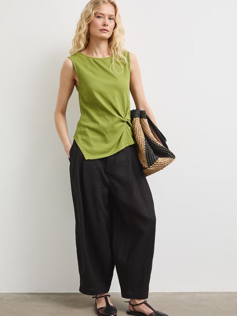 Medicine spodnie slouchy damskie lniane - zdjęcie produktu nr 1