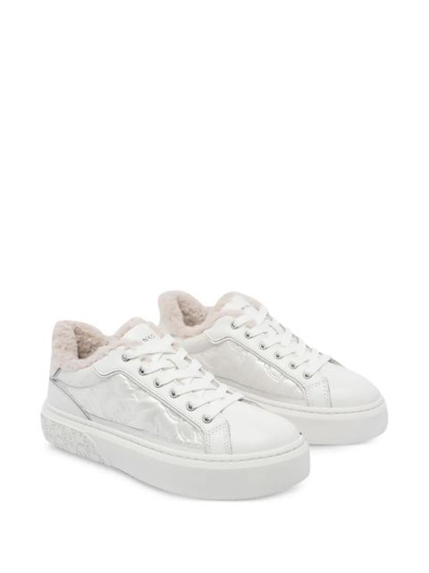 PINKO quilted-pannel fur-trim trainers - White - zdjęcie produktu nr 2